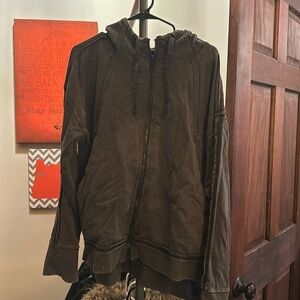 Free People zip up hoodie size large